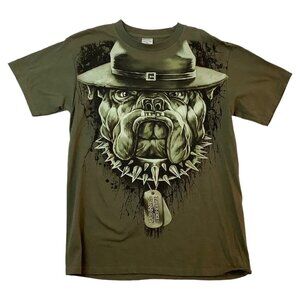USMC Semper Fi Marines US Military Green Graphic T-Shirt Size M